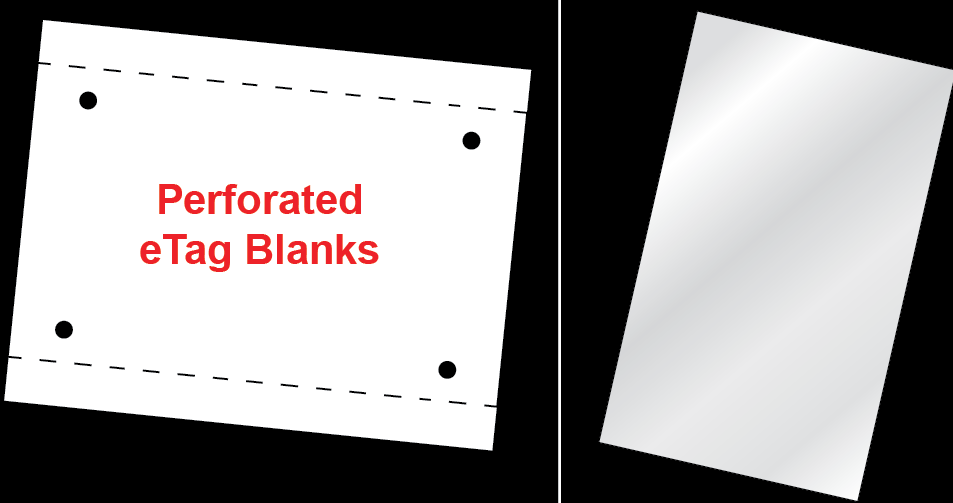 Perforated 8½" x 11" eTags & Economy eTag Bags